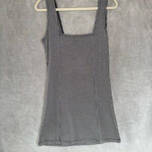 Black and White Checkered Bodycon Dress